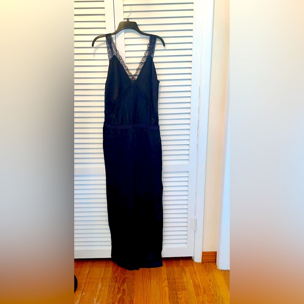 Maje Black silky Lace Jumpsuit viscose